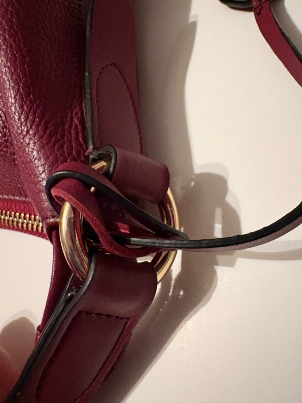 RADLEY LONDON Pebbled Leather Shoulder Bag in Deep Berry - Picture 10 of 16